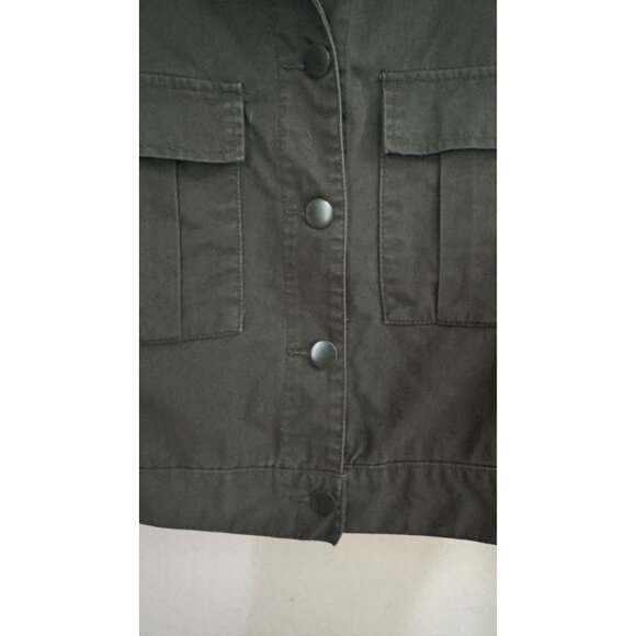 NWOT A.New.Day Medium Olive Green Cropped Cotton Jacket - Picture 5 of 11